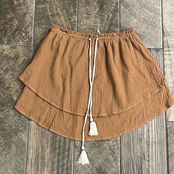Free People earth tone ruffled  skirt - Picture 1 of 2